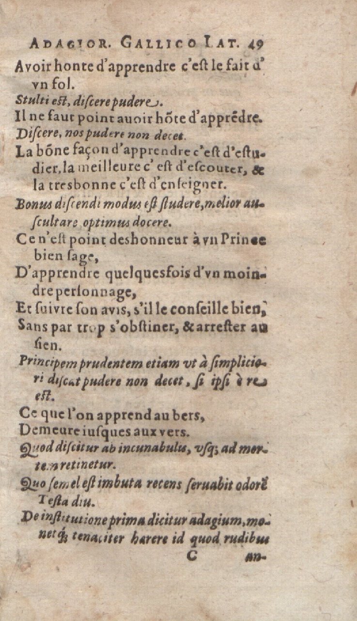 1612 - Dominicus Custos - Trésor des proverbes français - Bibliopol-Olomuc 1612 - Dominicus Custos - Trésor des proverbes français - Bibliopol-Olomuc