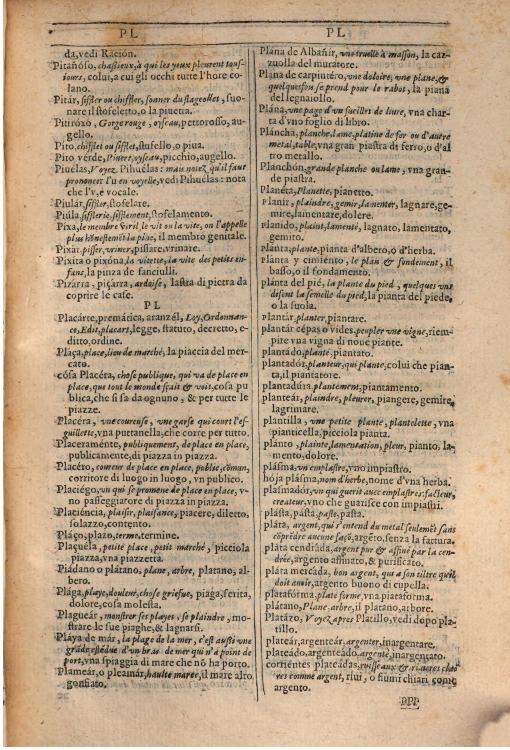1609 - Philippe Albert et Alexandre Pernet - Trésor des trois langues française, italienne et espagnole (Première partie) - BSB Munich
