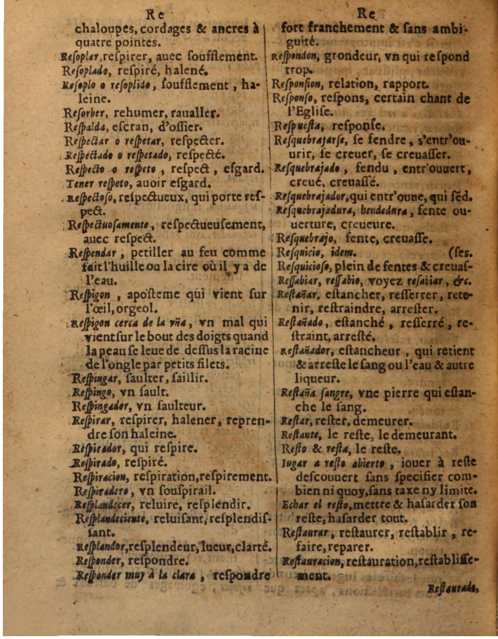 1625 - Hubert Antoine - Trésor des deux langues espagnole et française - Augsbourg
