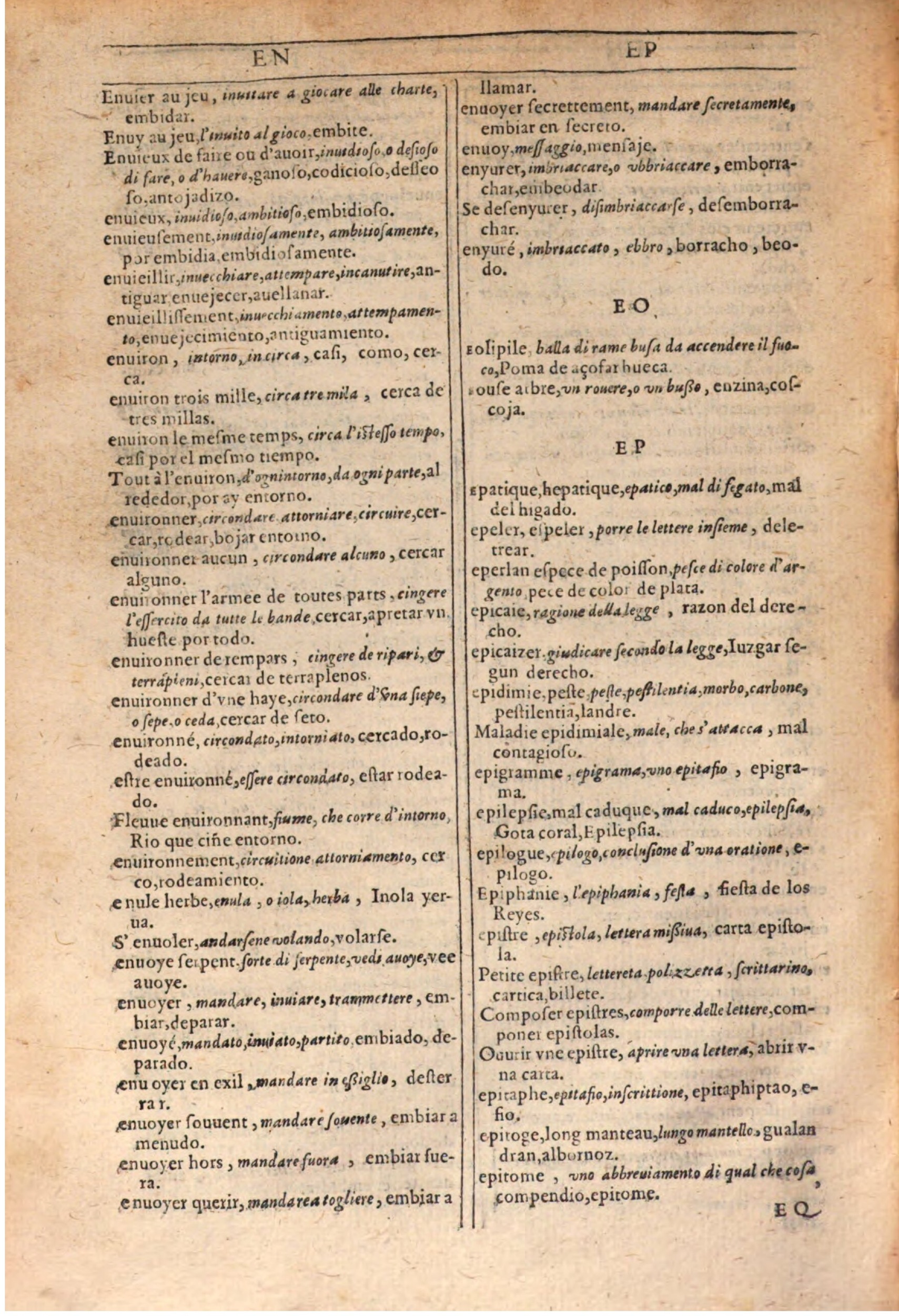 1609 - Philippe Albert et Alexandre Pernet - Trésor des trois langues française, italienne et espagnole (Seconde partie) - BSB Munich 1609 - Philippe Albert et Alexandre Pernet - Trésor des trois langues française, italienne et espagnole (Seconde partie) - BSB Munich