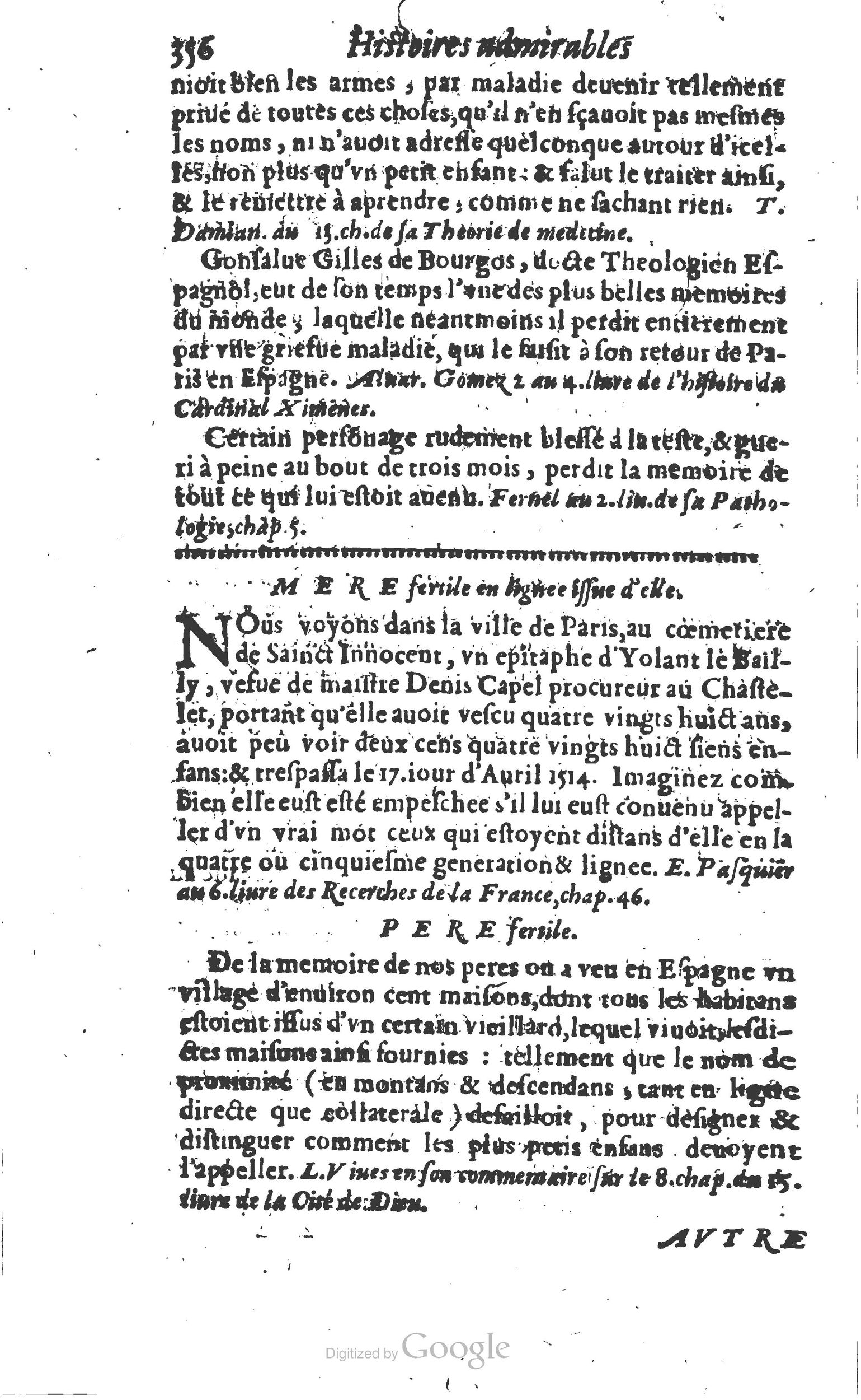 1610 - Paul Marceau - Trésor d’histoires admirables et mémorables - Princeton