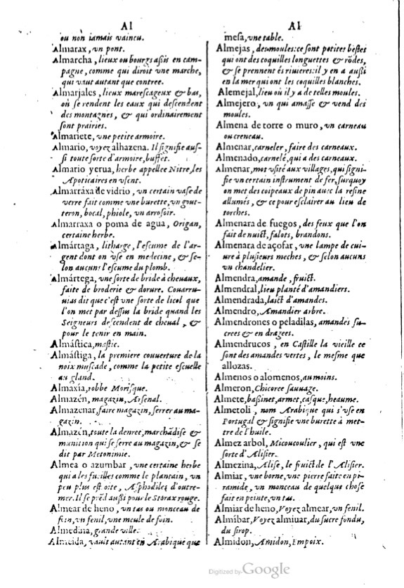 1621 - Adrian Tiffaine - Trésor des deux langues espagnole et française - BM Lyon