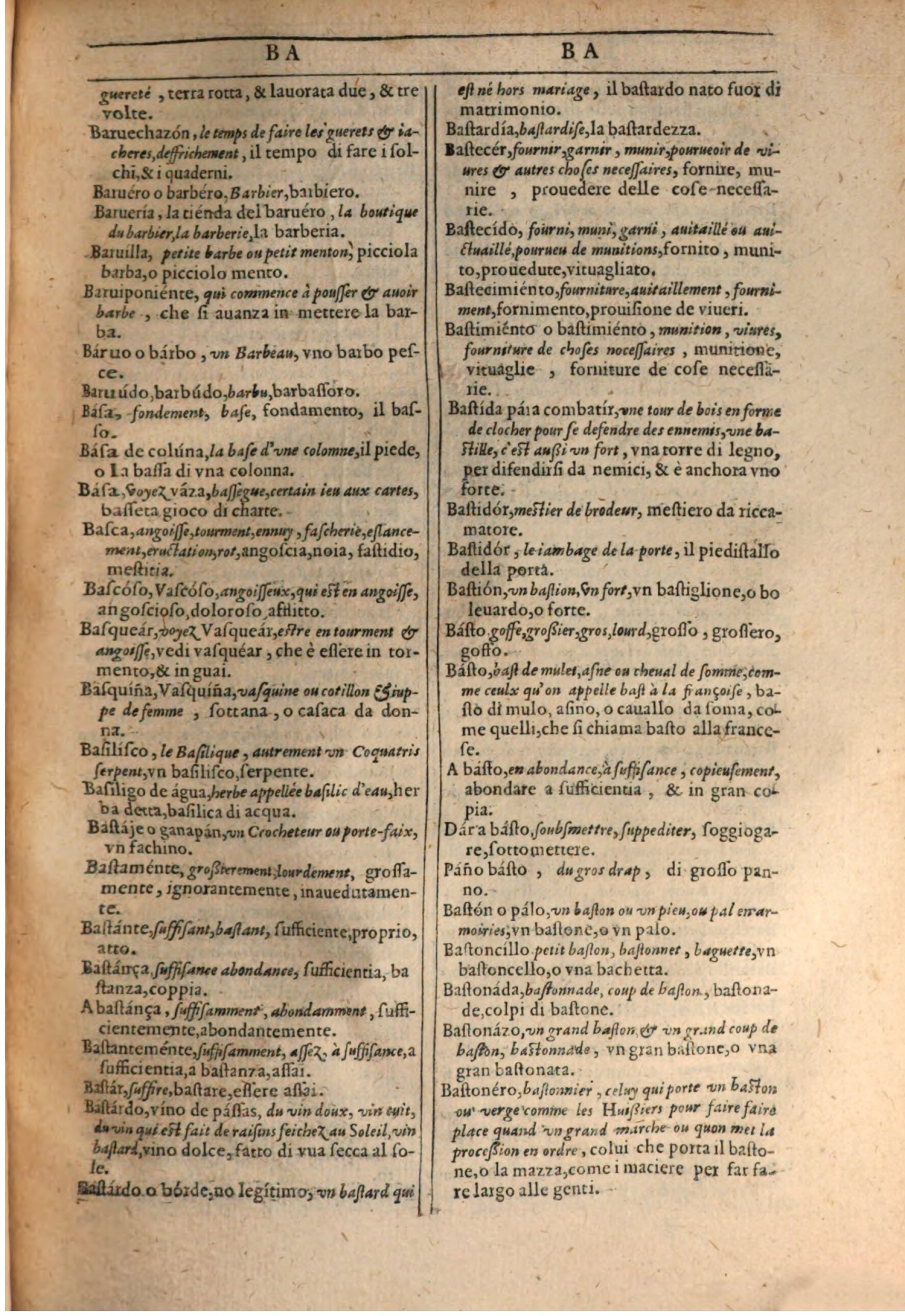 1609 - Philippe Albert et Alexandre Pernet - Trésor des trois langues française, italienne et espagnole (Première partie) - BSB Munich