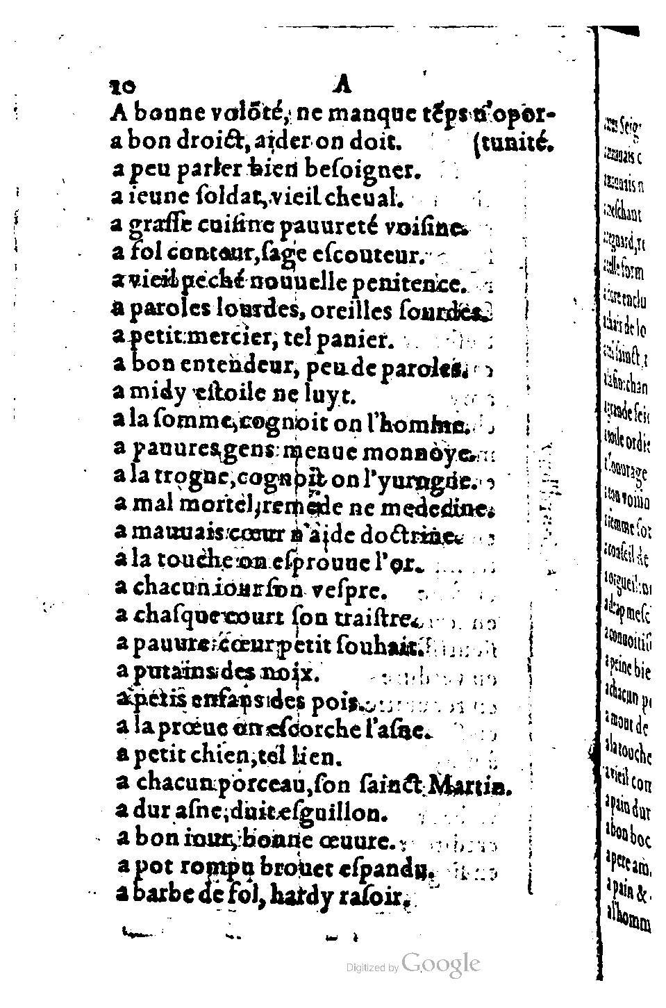 1582 - Nicolas Bonfons - Trésor des sentences dorées - BM Lyon
