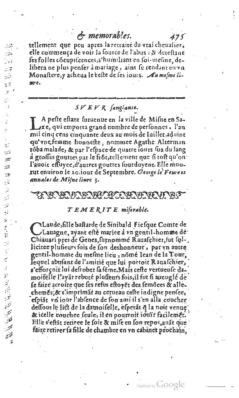 1610 - Paul Marceau - Trésor d’histoires admirables et mémorables - BSB Munich