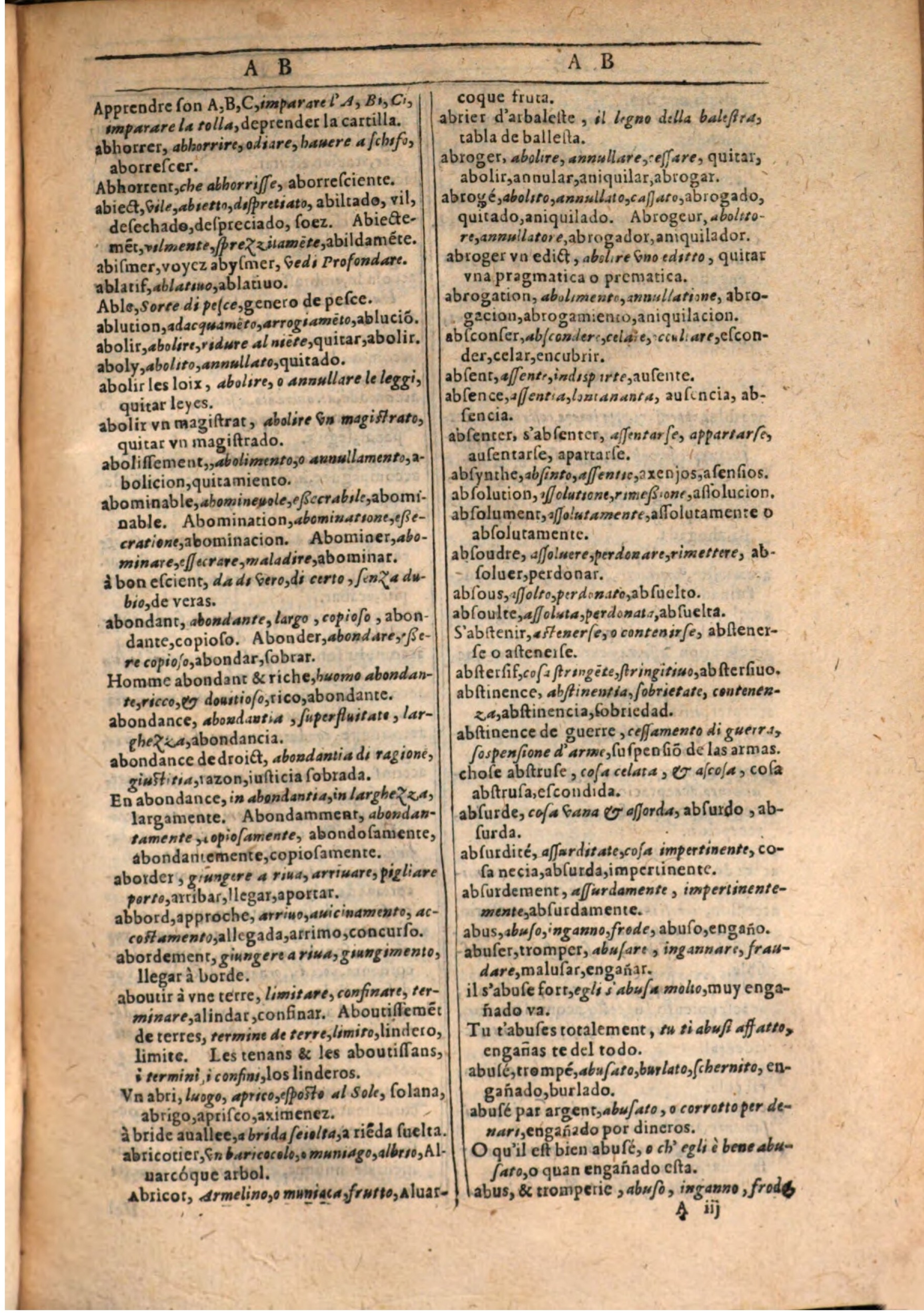 1609 - Philippe Albert et Alexandre Pernet - Trésor des trois langues française, italienne et espagnole (Seconde partie) - BSB Munich