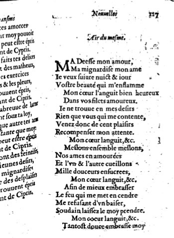 1623 - Jacques Cailloüé - Trésor ou recueil des chansons amoureuses - British Library