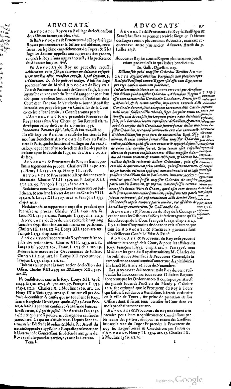 1629 - Veuve Nicolas Buon - Trésor du droit français (29620 T. 1) - BM Lyon