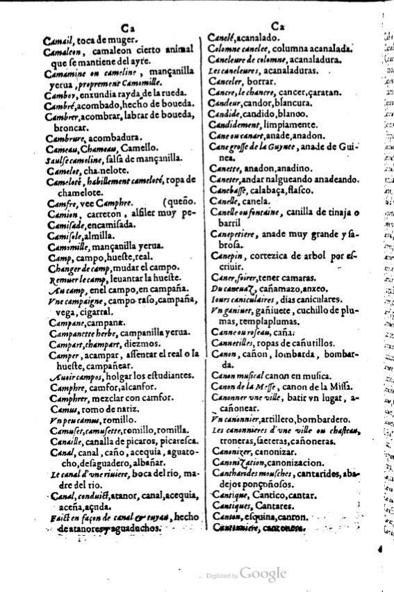 1621 - Adrian Tiffaine - Trésor des deux langues espagnole et française - BM Lyon
