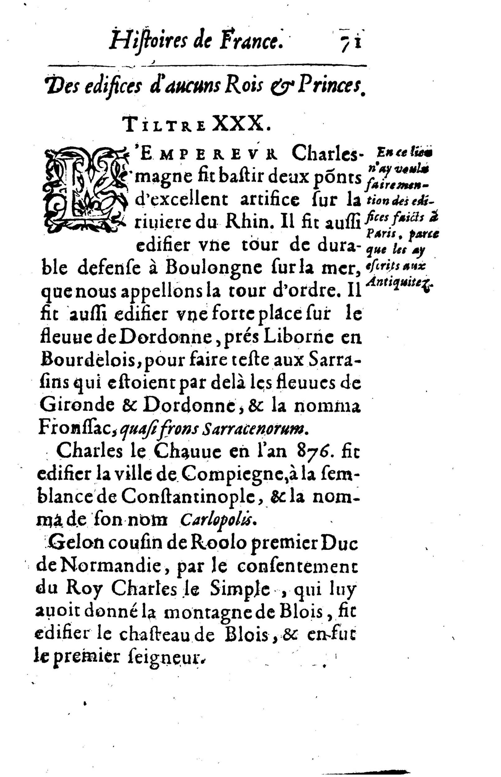 1617 - Jean Corrozet - Trésor des histoires de France - BM Lyon