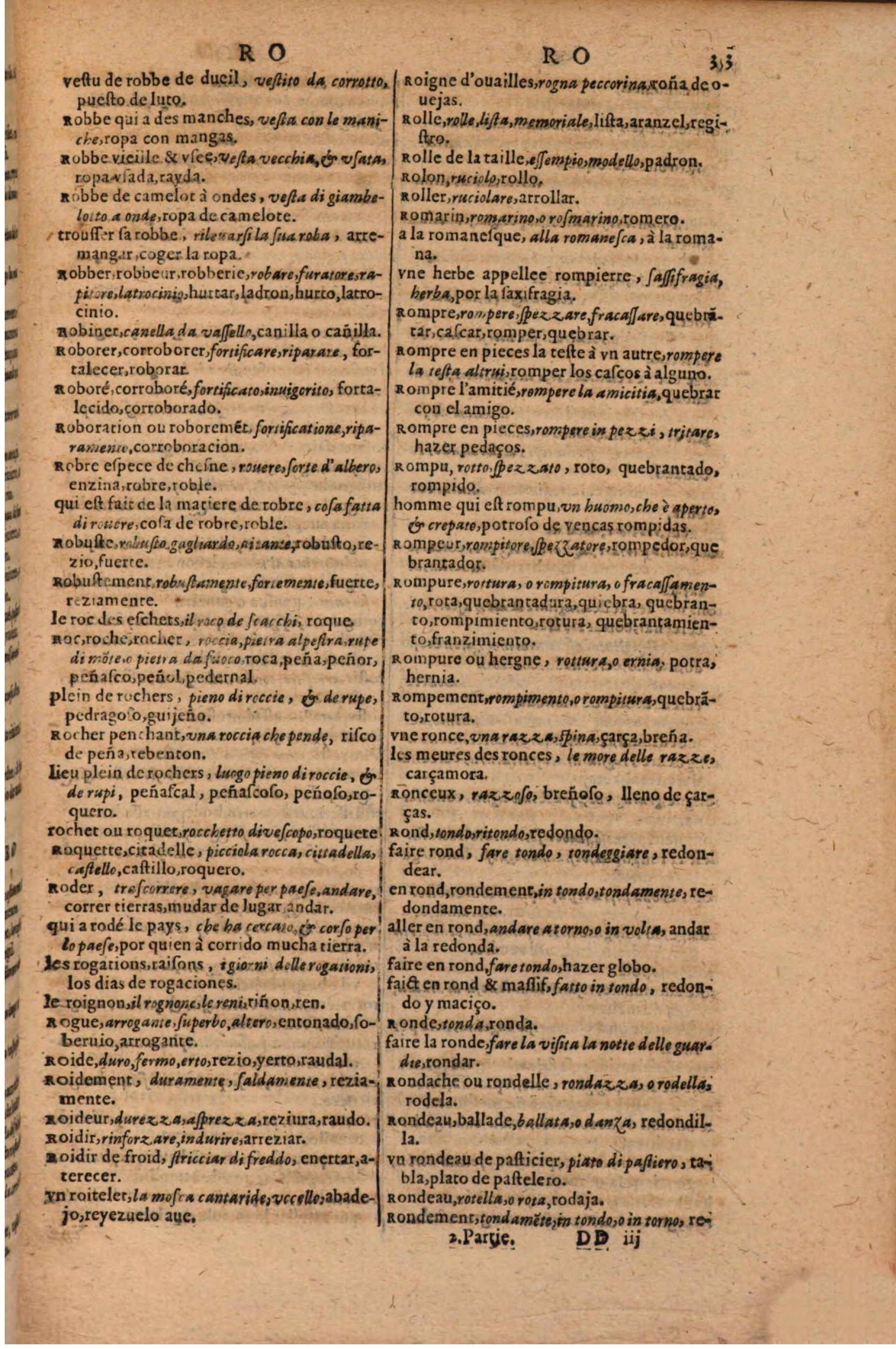 1616 - Pierre de la Rovière - Trésor des trois langues (Seconde partie) - BSB Munich