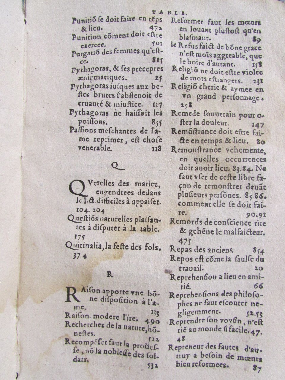 1578 - Jean Poupy - Trésor des morales de Plutarque - Vitré