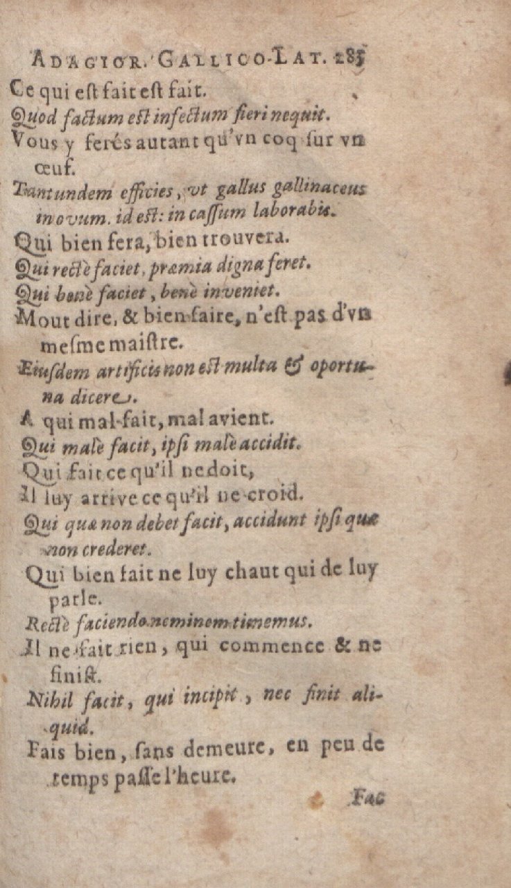 1612 - Dominicus Custos - Trésor des proverbes français - Bibliopol-Olomuc 1612 - Dominicus Custos - Trésor des proverbes français - Bibliopol-Olomuc