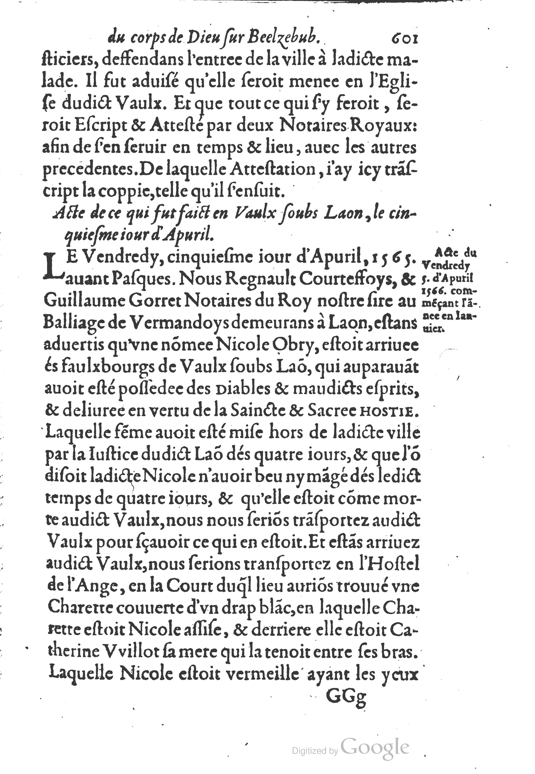 1578 - Nicolas Chesneau - Trésor et entière histoire de la triomphante victoire du corps de Dieu sur l’esprit malin - British Library
