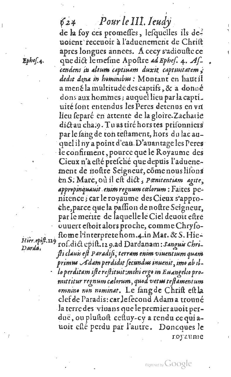 1607 - Nicolas Du Fossé - Trésor quadragésimal - T 01 - BM Lyon