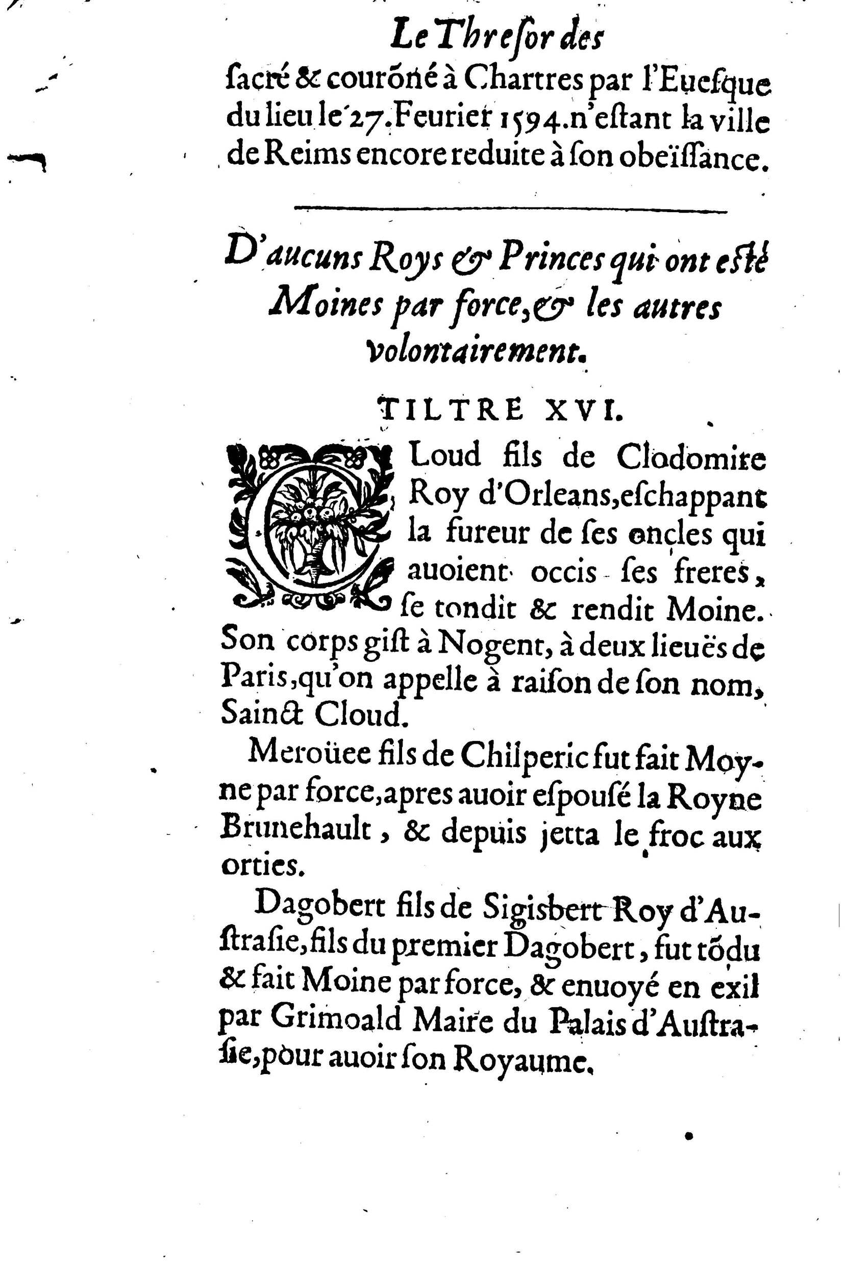 1633 - Jean Corrozet - Trésor des histoires de France - BM Lyon 1633 - Jean Corrozet - Trésor des histoires de France - BM Lyon