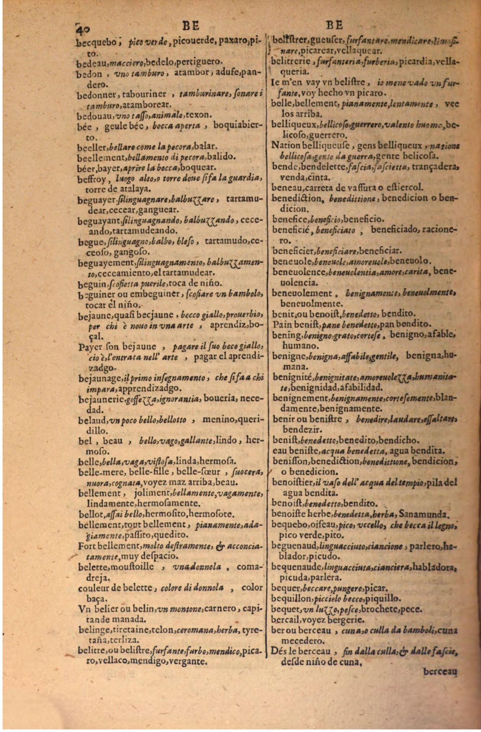 1616 - Pierre de la Rovière - Trésor des trois langues (Seconde partie) - BSB Munich