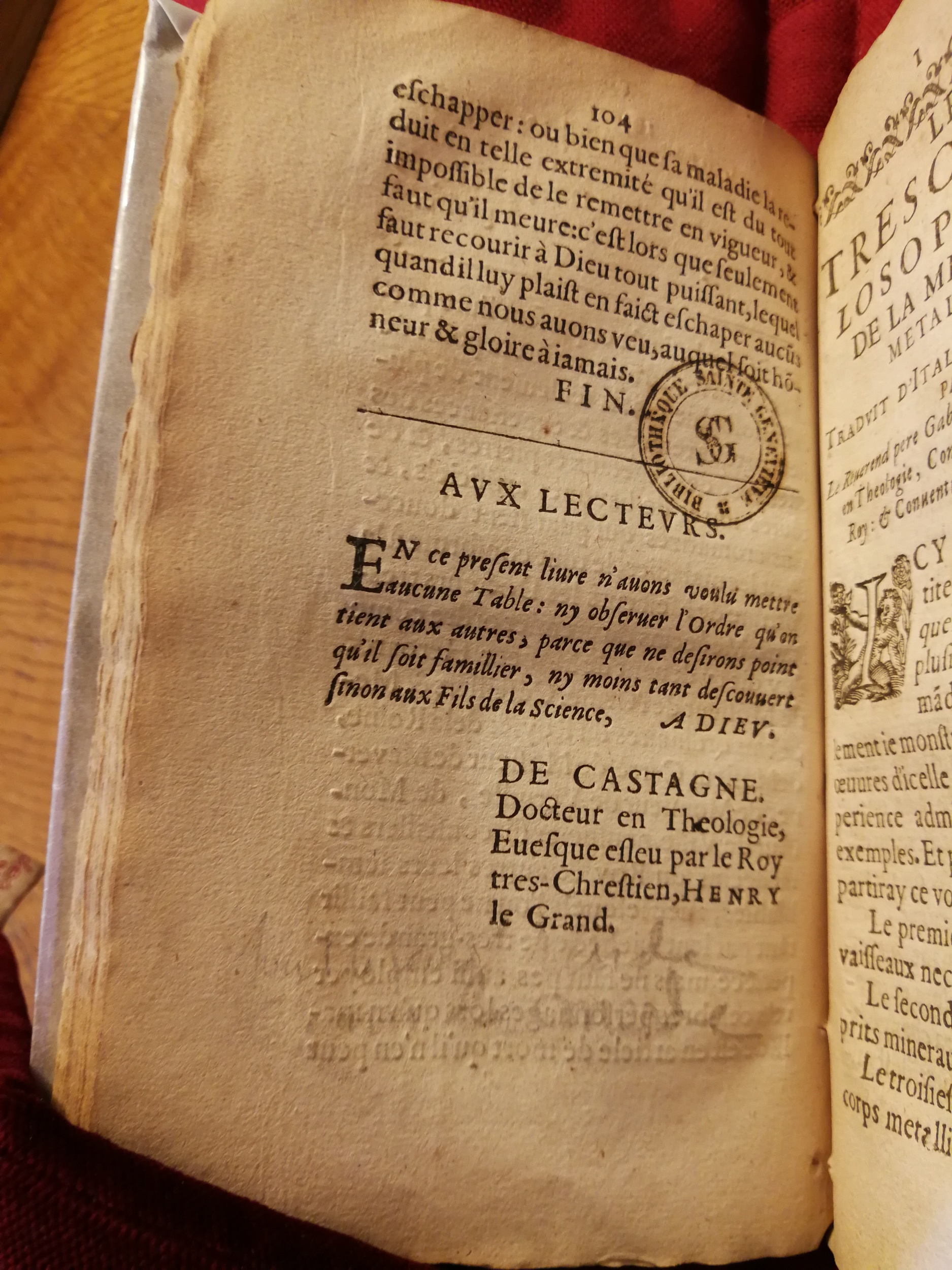 1611 - Charles Sevestre - Trésor philosophique de la médecine métallique - Bibliothèque Sainte-Geneviève