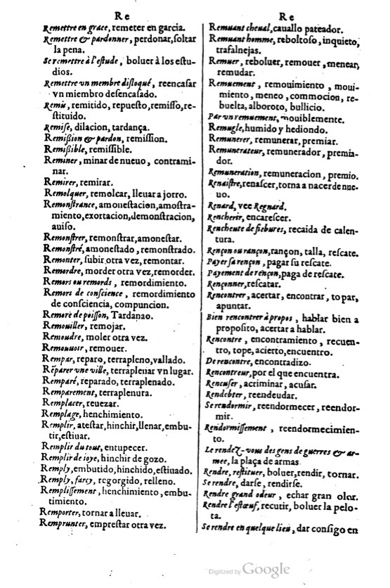 1621 - Adrian Tiffaine - Trésor des deux langues espagnole et française - BM Lyon