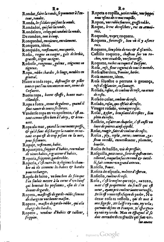 1621 - Adrian Tiffaine - Trésor des deux langues espagnole et française - BM Lyon