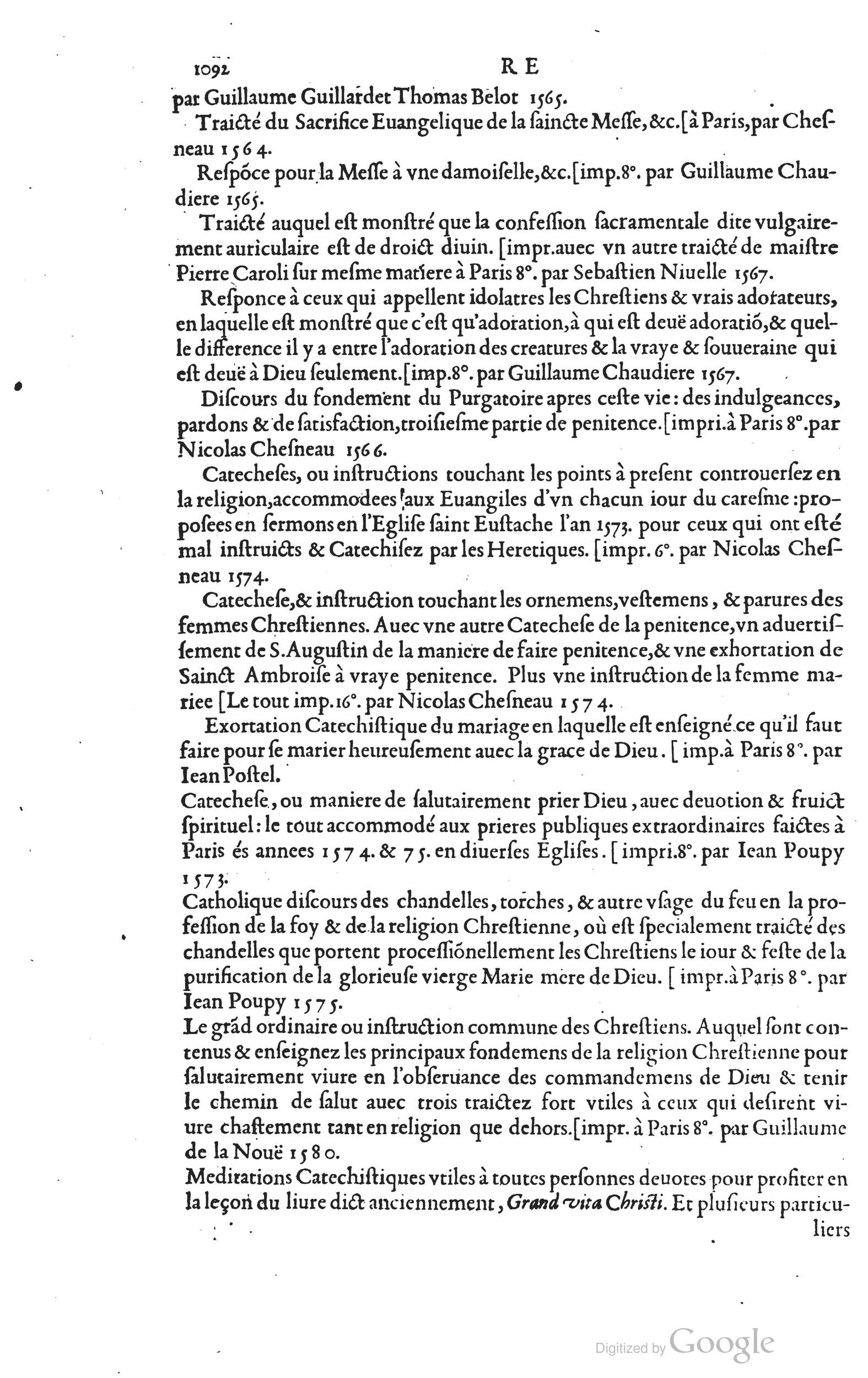 1585 - Barthélemy Honorat - Bibliothèques françaises - BSB Munich