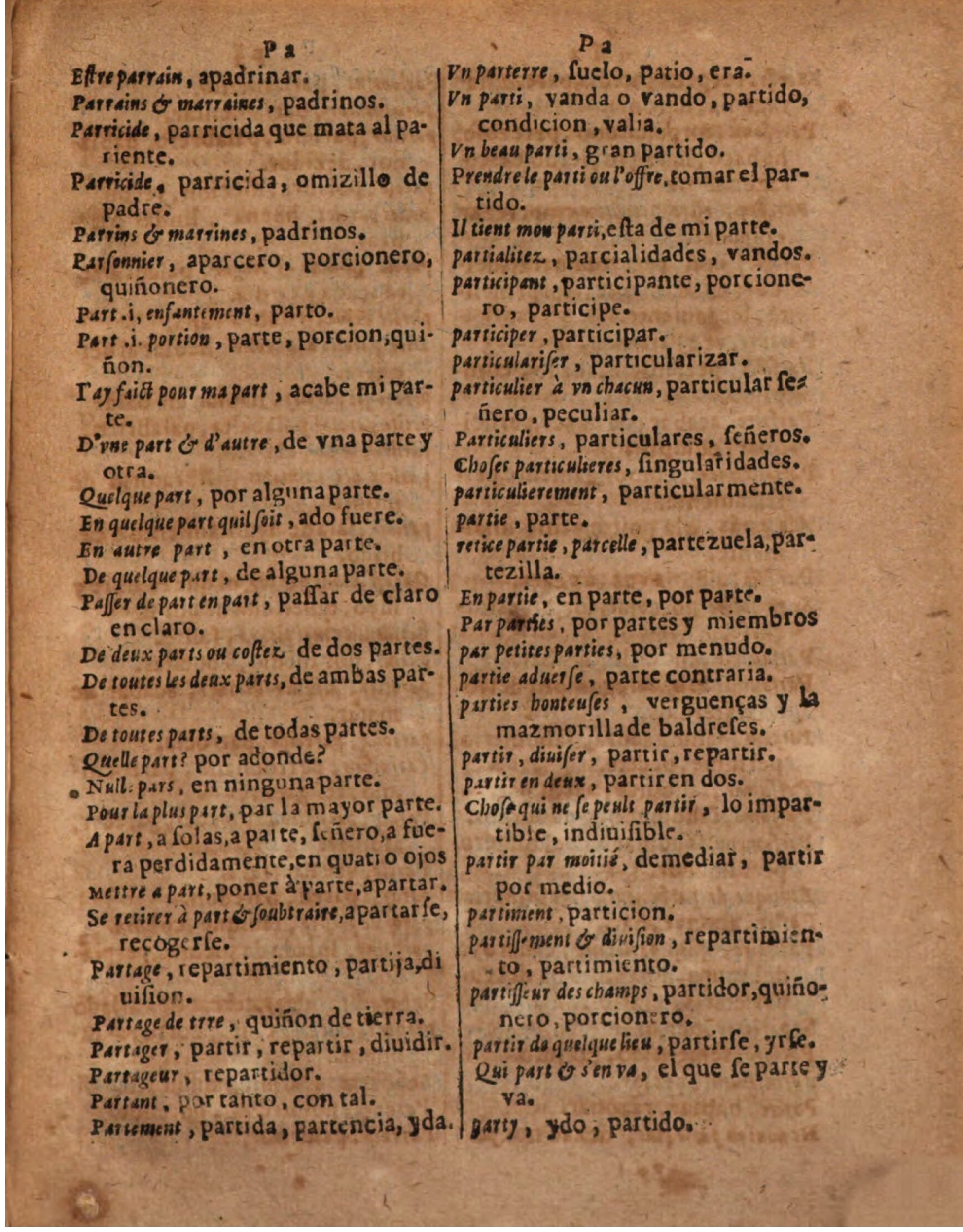 1624 - Hubert Antoine - Trésor des deux langues espagnole et française (Seconde partie) - BSB Munich