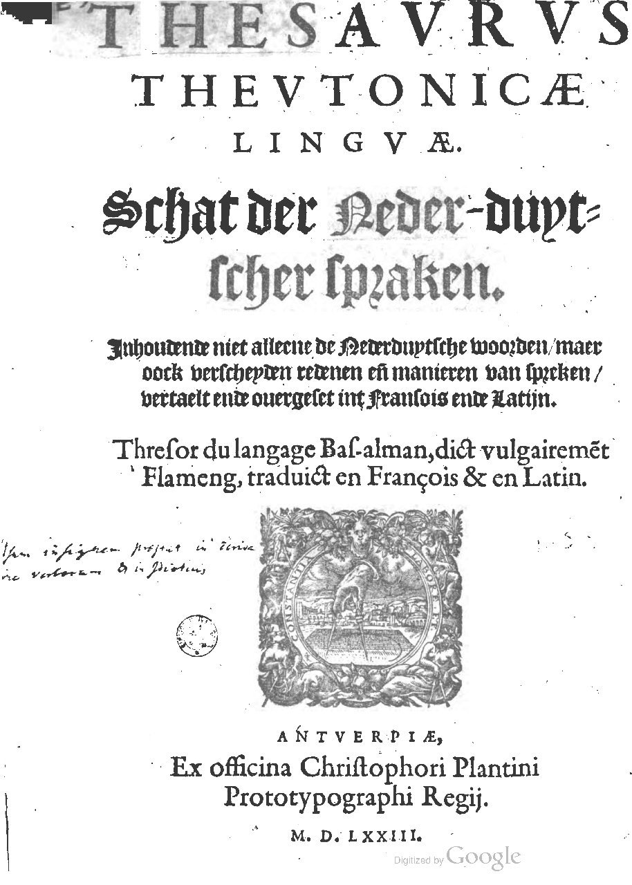 1573 - Christophe Plantin - Trésor du langage bas-allemand - BM Lyon 1573 - Christophe Plantin - Trésor du langage bas-allemand - BM Lyon