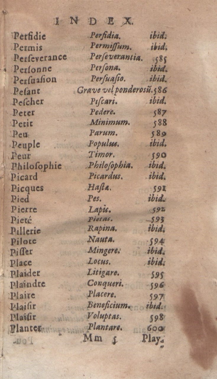 1612 - Dominicus Custos - Trésor des proverbes français  - Bibliopol-Olomuc
