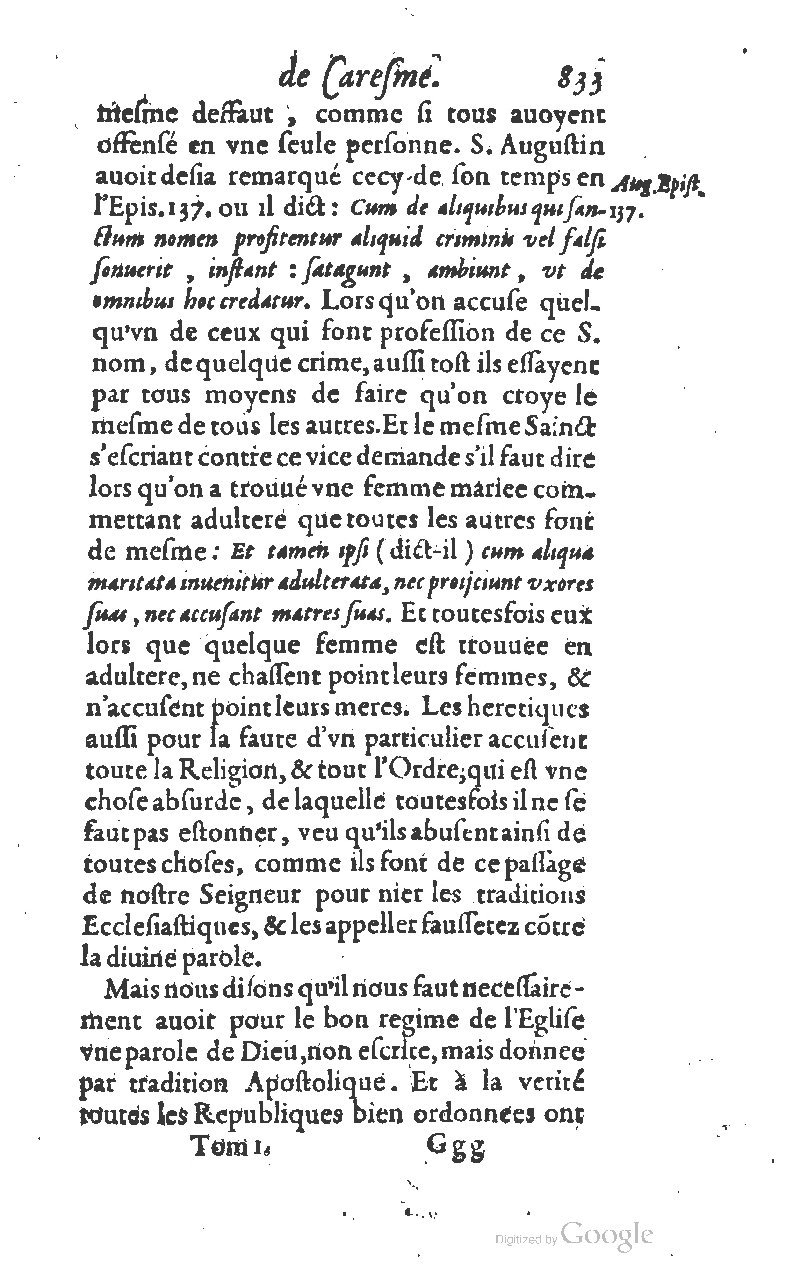 1607 - Nicolas Du Fossé - Trésor quadragésimal - T 01 - BM Lyon