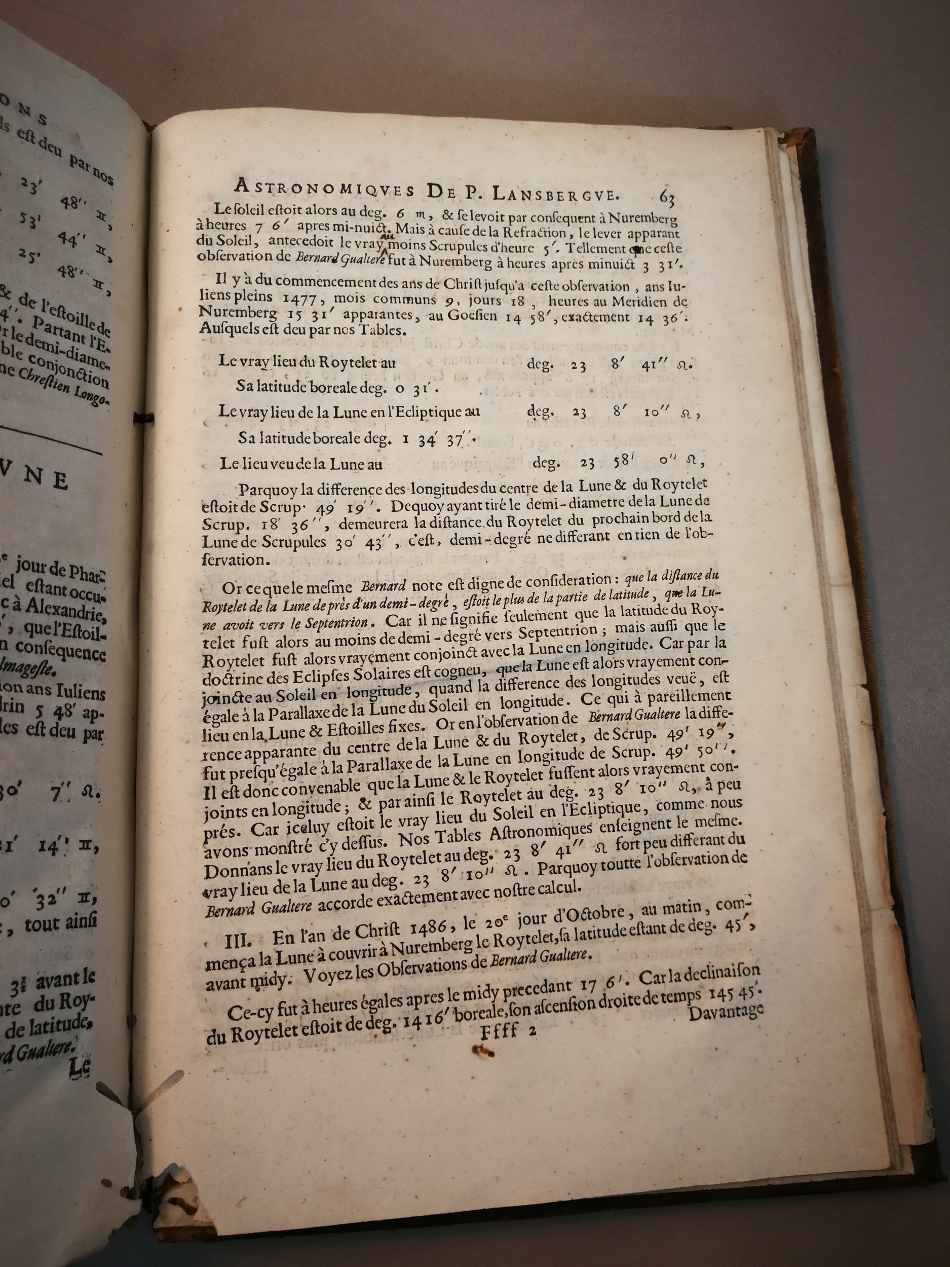 1633 - Zacharie Roman - Trésor d’observations astronomiques - BM Marseille