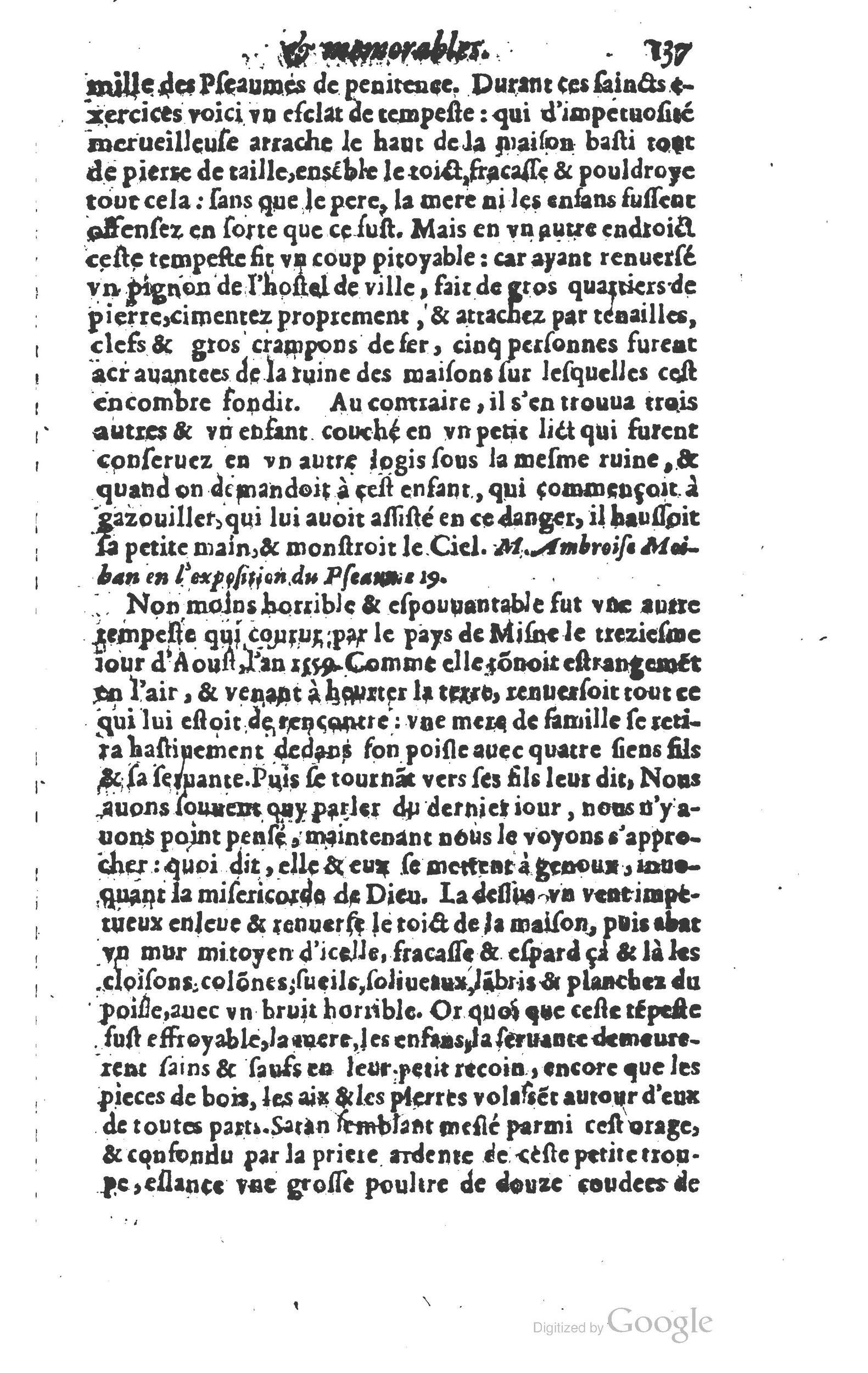 1610 - Paul Marceau - Trésor d’histoires admirables et mémorables - Princeton