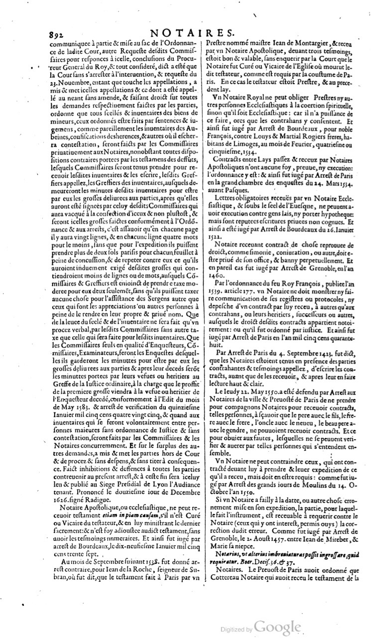 1629 - Veuve Nicolas Buon - Trésor du droit français (21754 T. 2) - BM Lyon