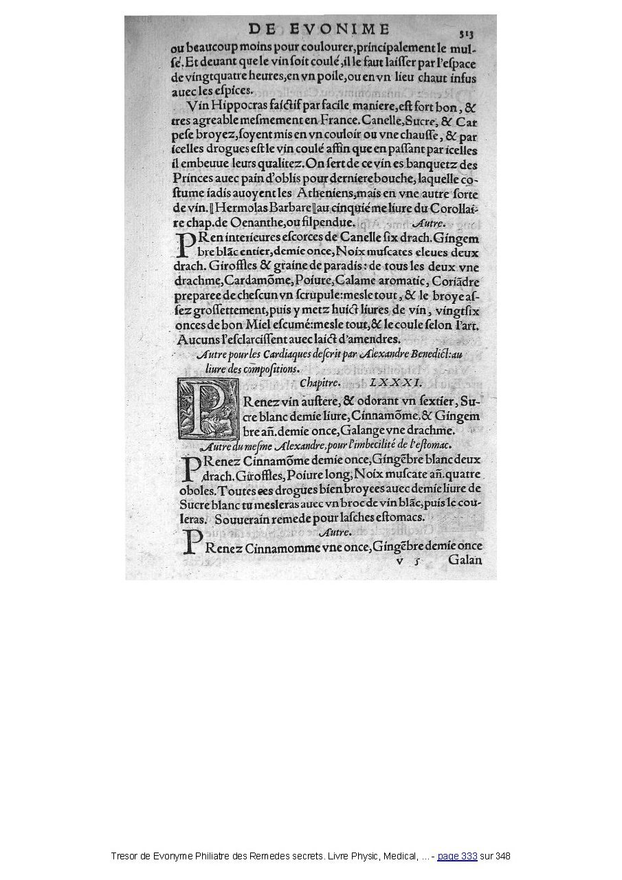 1555 - Balthazar Arnoullet - Trésor d’Évonyme Philiatre - Université Paris Cité