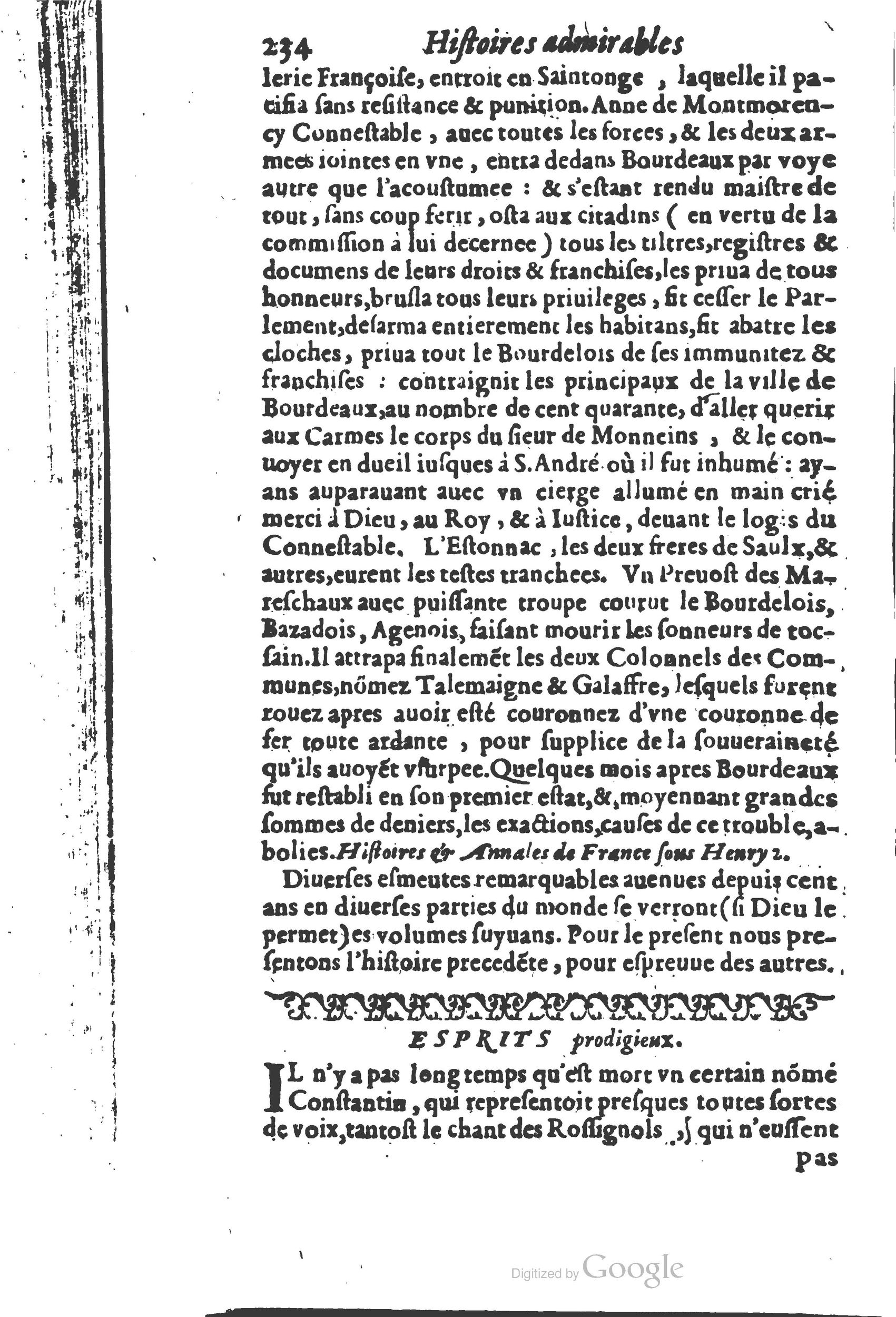1610 - Paul Marceau - Trésor d’histoires admirables et mémorables - Princeton