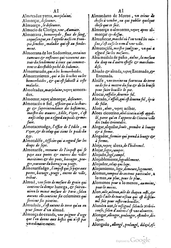 1621 - Adrian Tiffaine - Trésor des deux langues espagnole et française - BM Lyon