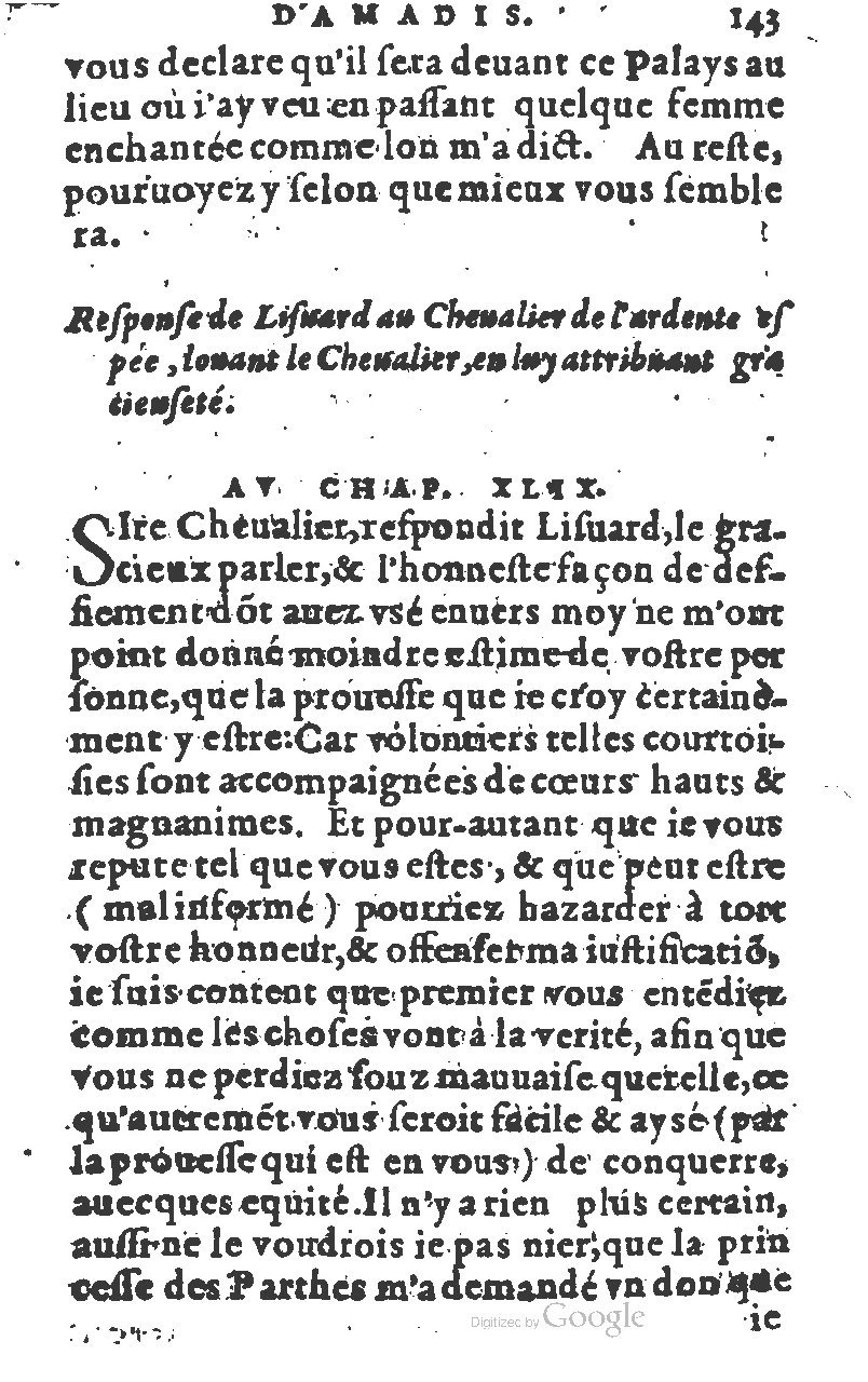 1582 - Jean Huguetan - Trésor des Amadis T. 1 - BM Lyon