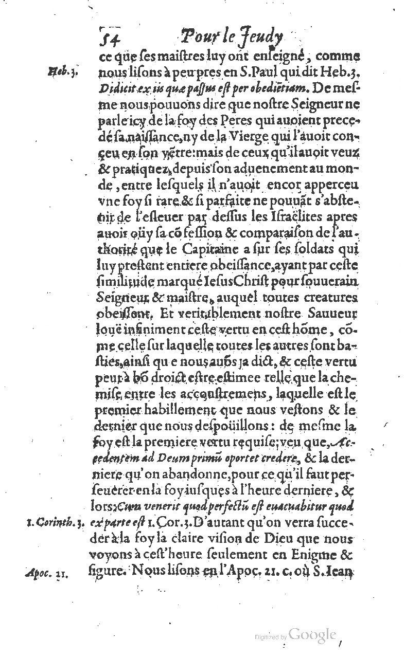 1607 - Nicolas Du Fossé - Trésor quadragésimal - T 01 - BM Lyon