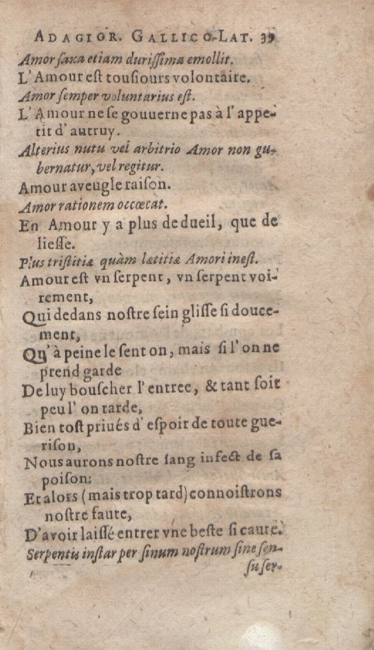 1612 - Dominicus Custos - Trésor des proverbes français  - Bibliopol-Olomuc