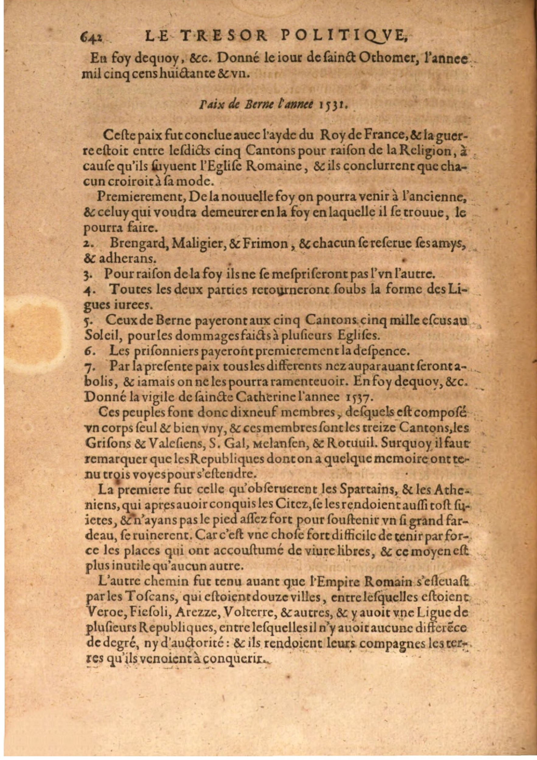1608 - Nicolas Du Fossé - Trésor politique - BSB Munich