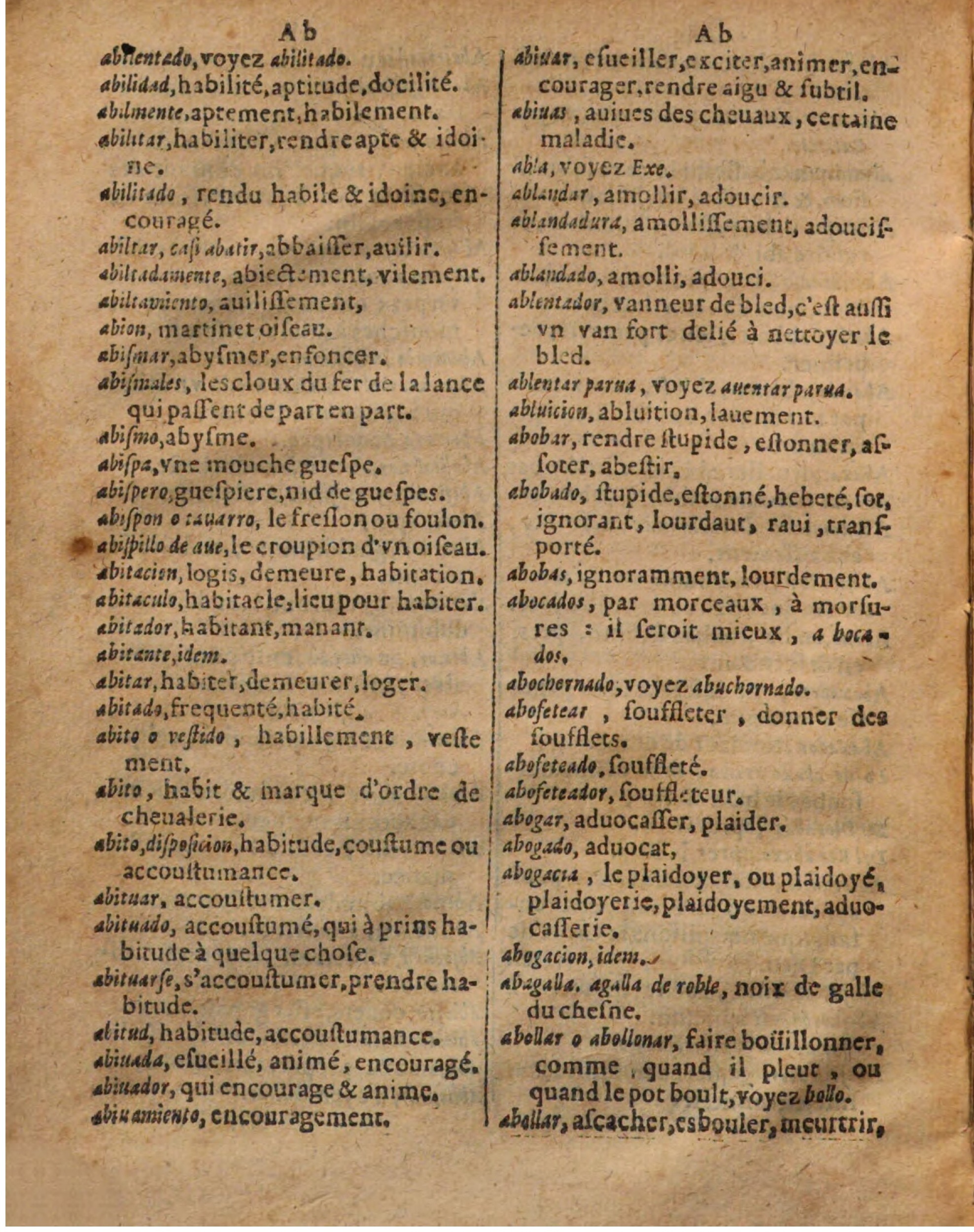 1625 - Hubert Antoine - Trésor des deux langues espagnole et française - Augsbourg