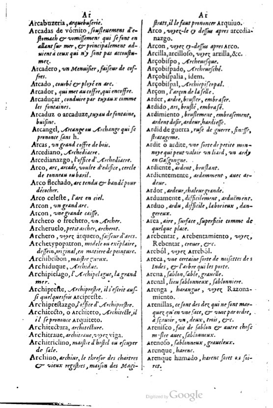 1621 - Adrian Tiffaine - Trésor des deux langues espagnole et française - BM Lyon
