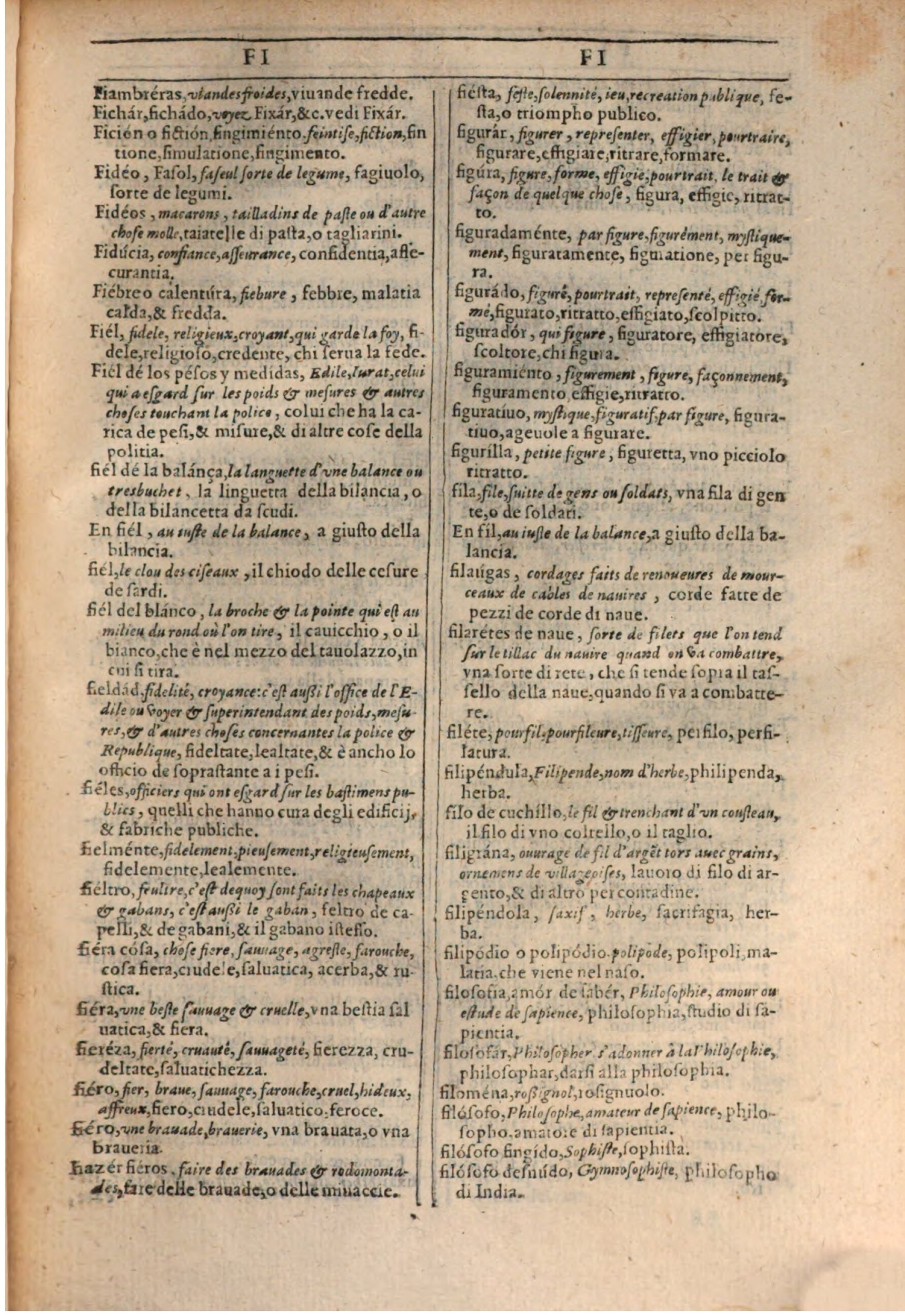1609 - Philippe Albert et Alexandre Pernet - Trésor des trois langues française, italienne et espagnole (Première partie) - BSB Munich