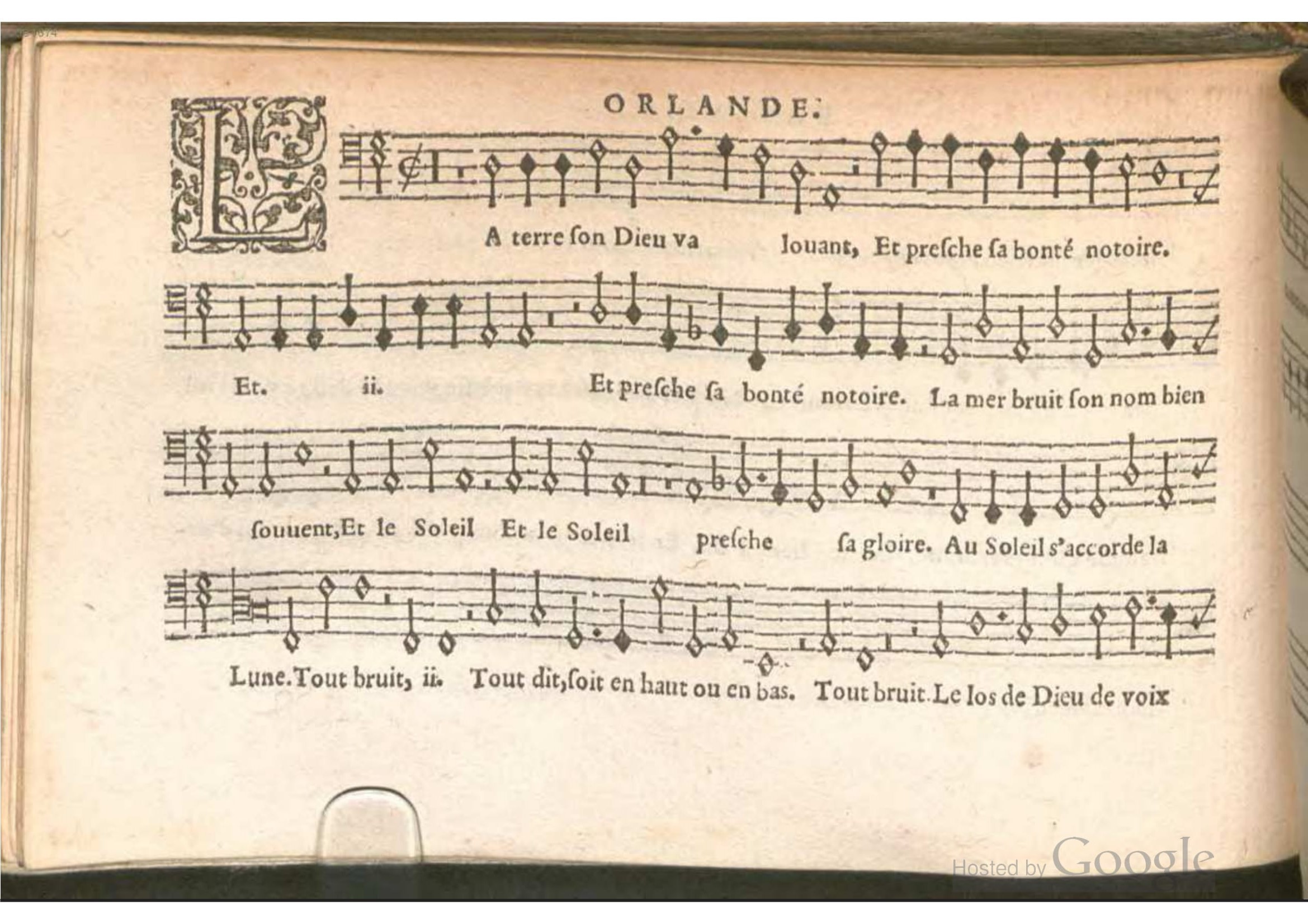 1576 - [Pierre de Saint-André] - Trésor de musique d’Orlande de Lassus Bassus - BSB Munich
