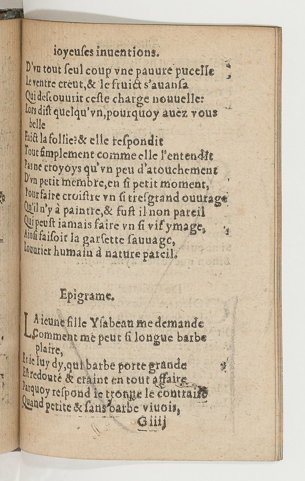 1568c. - Veuve Jean Bonfons - Trésor des joyeuses inventions du parangon de poésies - BnF Arsenal