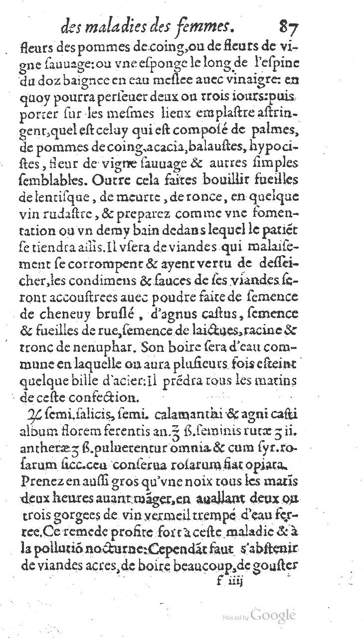 1585 - Jacques du Puis - Trésor des remèdes secrets pour les maladies des femmes - BnF