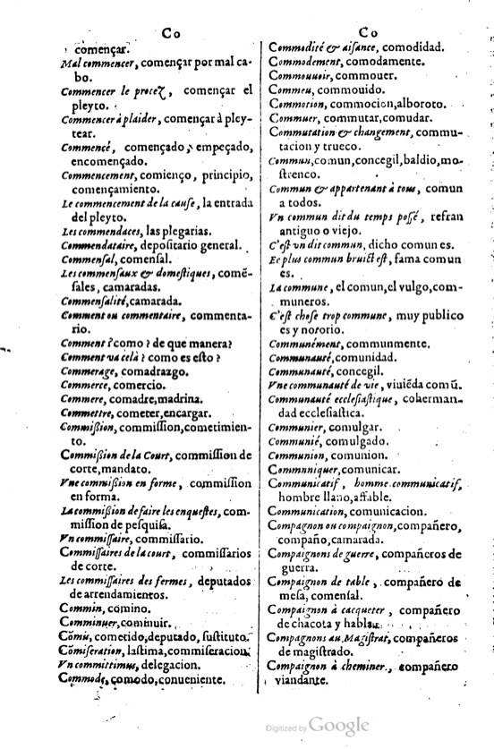 1621 - Adrian Tiffaine - Trésor des deux langues espagnole et française - BM Lyon
