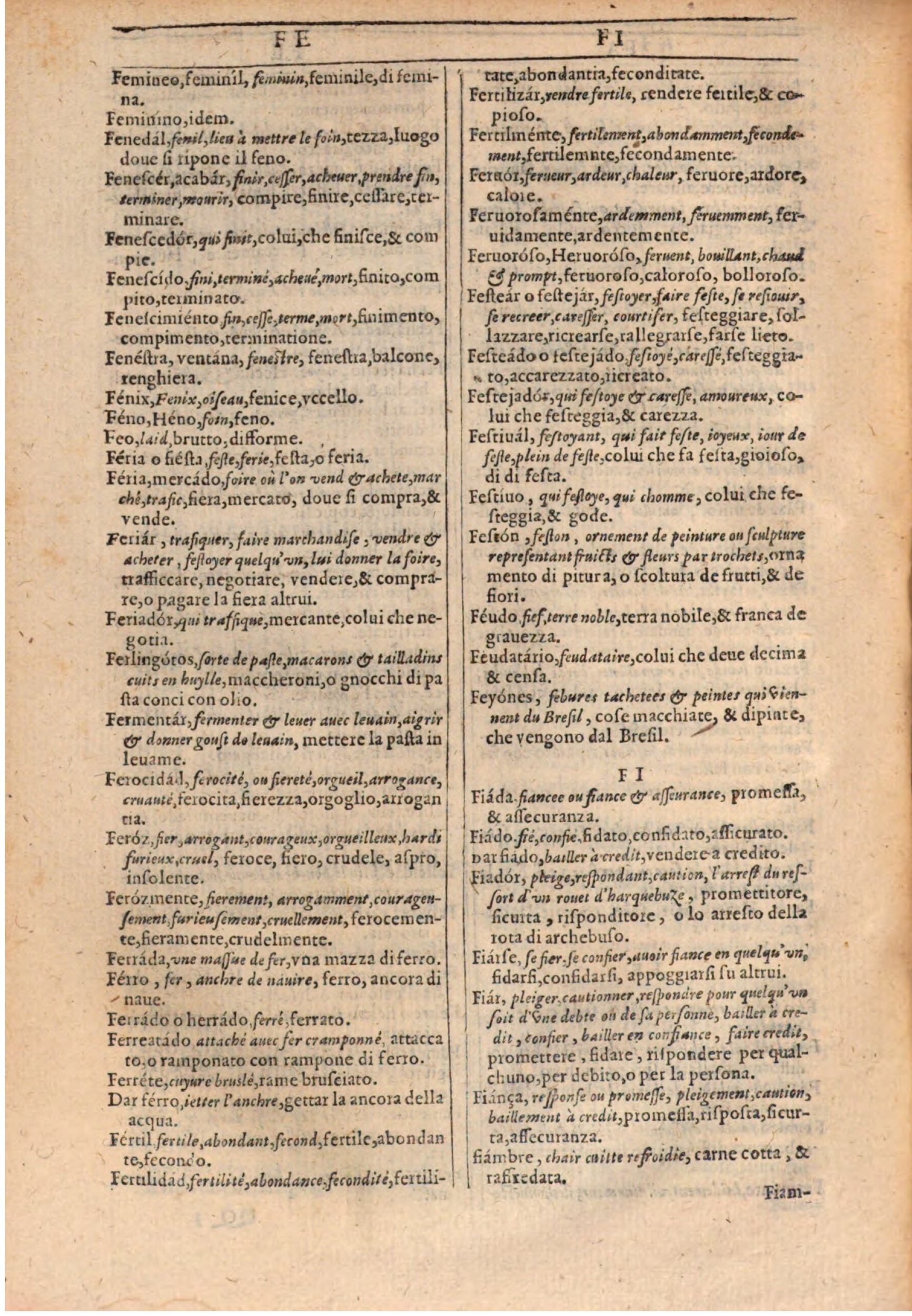1609 - Philippe Albert et Alexandre Pernet - Trésor des trois langues française, italienne et espagnole (Première partie) - BSB Munich