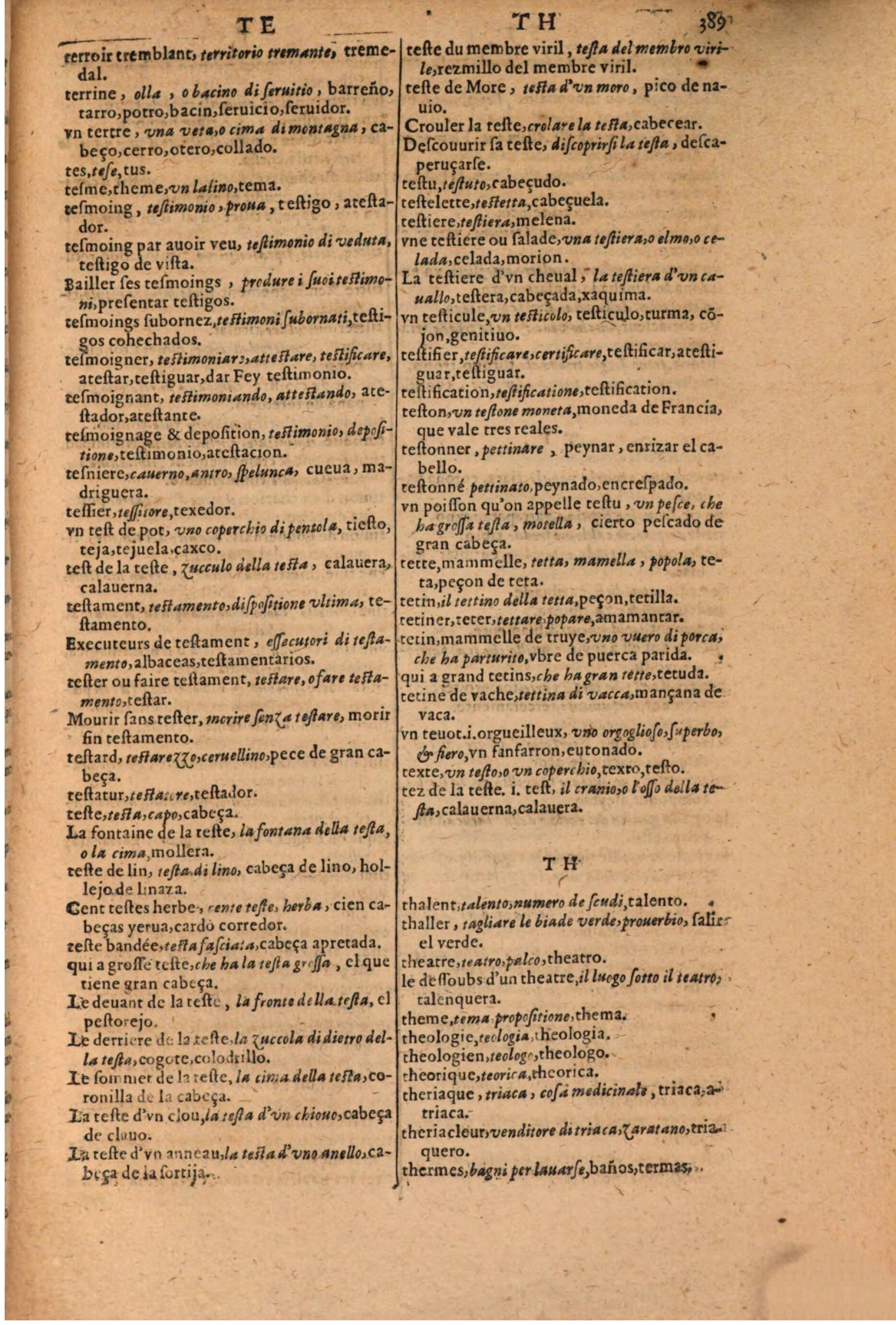 1616 - Pierre de la Rovière - Trésor des trois langues (Seconde partie) - BSB Munich
