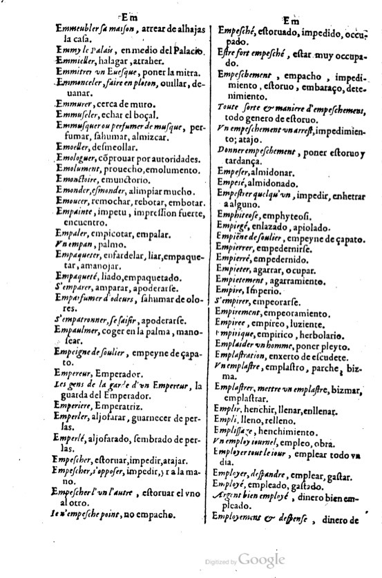1621 - Adrian Tiffaine - Trésor des deux langues espagnole et française - BM Lyon