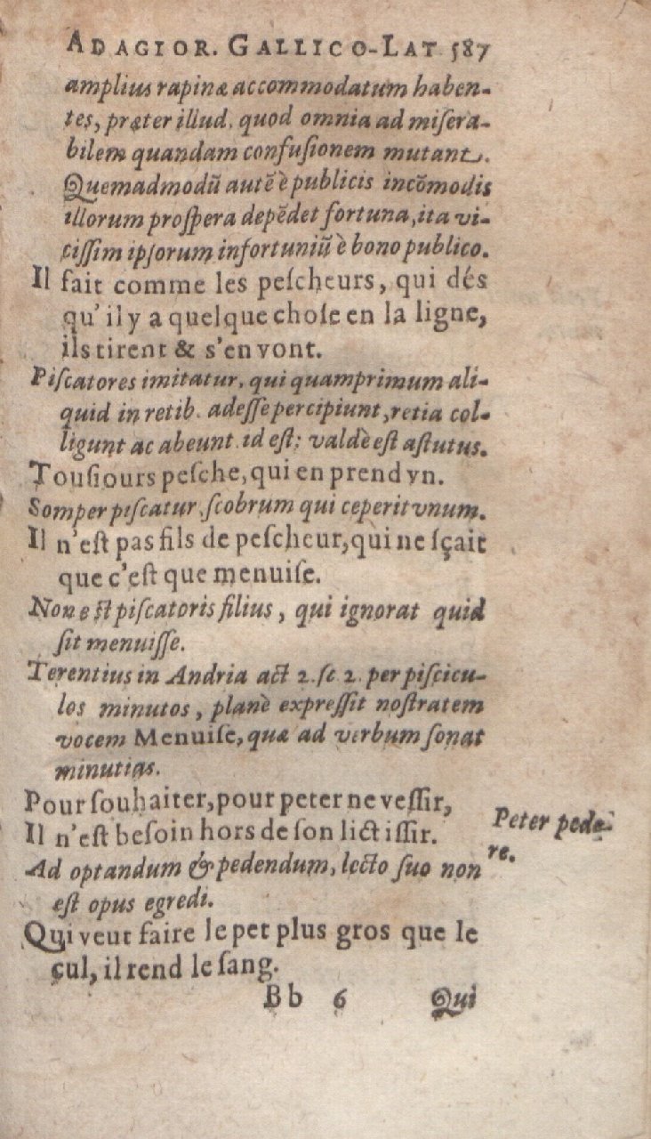 1612 - Dominicus Custos - Trésor des proverbes français  - Bibliopol-Olomuc